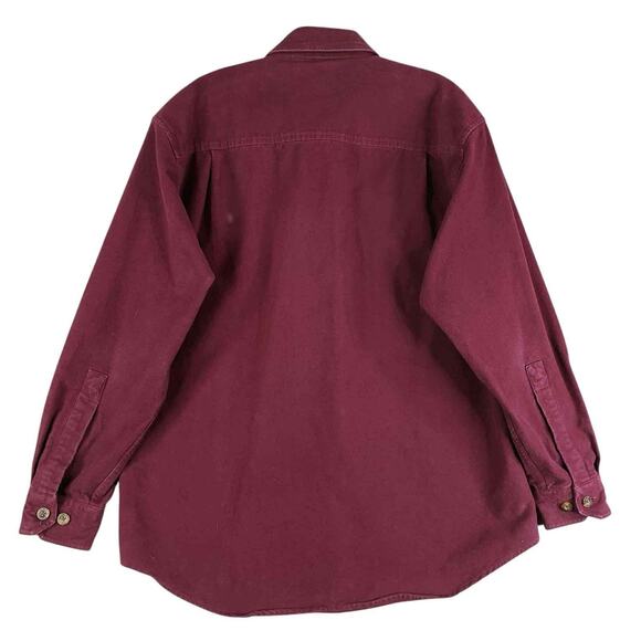 Woolrich Shirt Chamois Mens Size Medium M Long Sleeve Button Down Red Burgundy - Picture 3 of 9